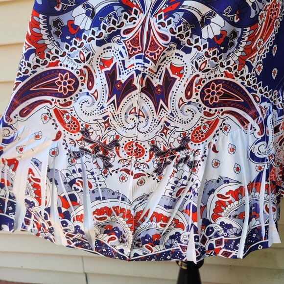 Apt. 9 Multicolor Print Dress Lightweight Embellished Sleeveless Patriotic - Picture 8 of 14